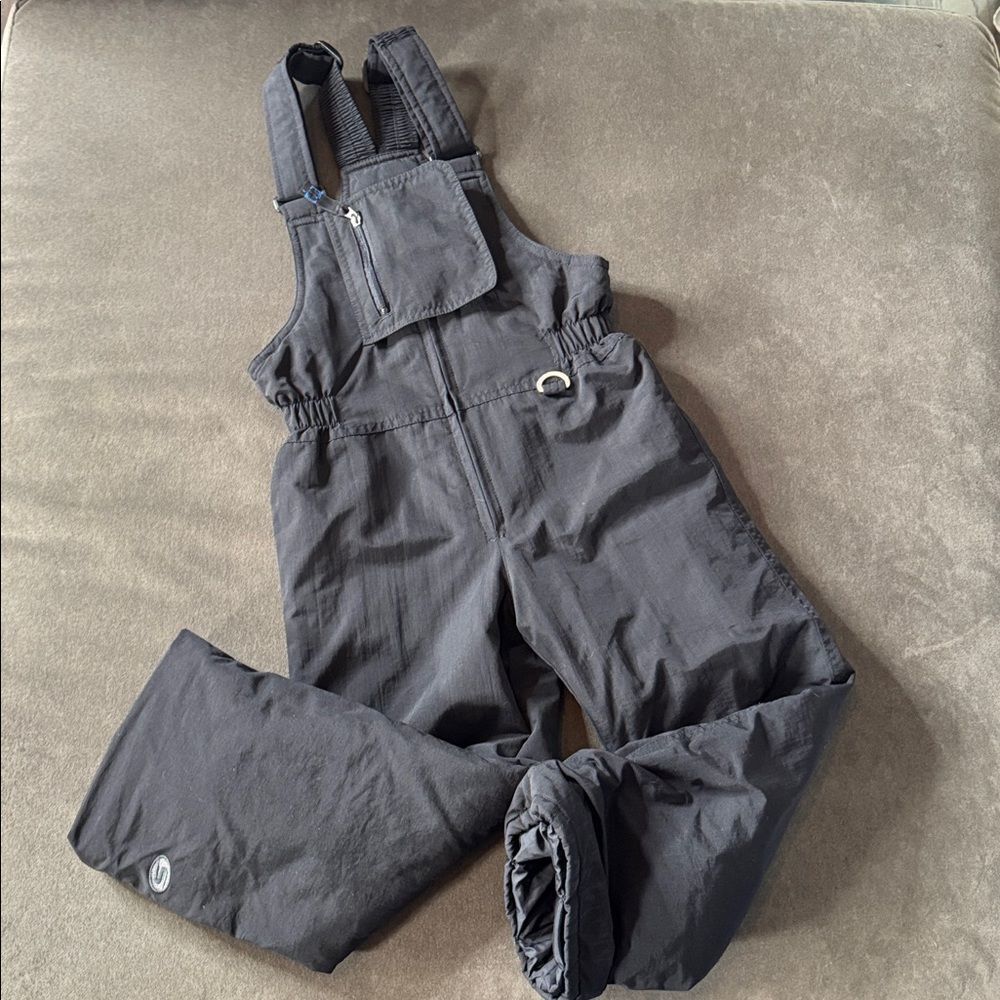 Kids Slalom Black Insulated Overall Snow Bib 
Toddler Size XL
